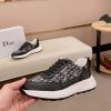 Dior Grey and Black Dior Oblique Jacquard Sneaker in Black Grained Leather