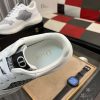Dior Runner Sneaker in White Leather  and Grey Oblique Jacquard