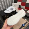 Dior Runner Sneaker in White Leather  and Grey Oblique Jacquard