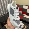 Dior Runner Sneaker in White Leather  and Grey Oblique Jacquard