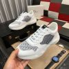 Dior Runner Sneaker in White Leather  and Grey Oblique Jacquard