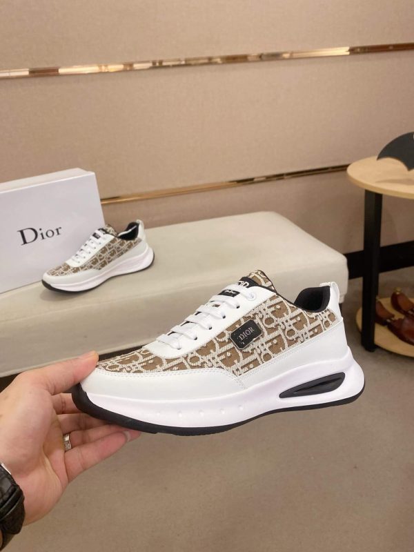 Dior Run Sneaker in Brown Dior Oblique Jacquard