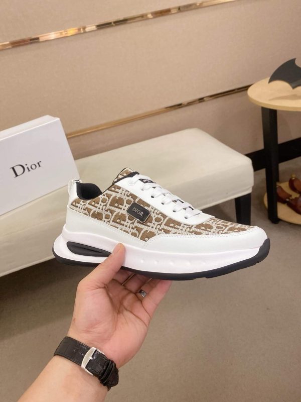 Dior Run Sneaker in Brown Dior Oblique Jacquard