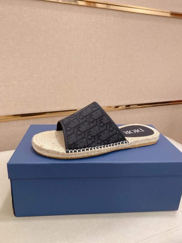 Dior Dway Slide Sandal in Black Dior Oblique Jacquard