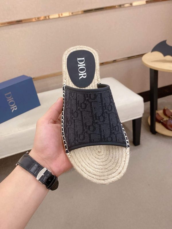 Dior Dway Slide Sandal in Black Dior Oblique Jacquard