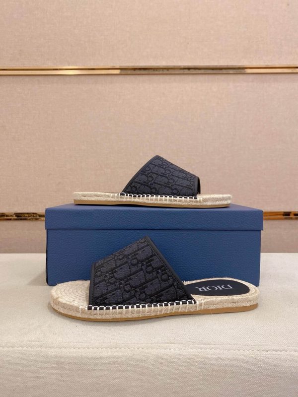 Dior Dway Slide Sandal in Black Dior Oblique Jacquard