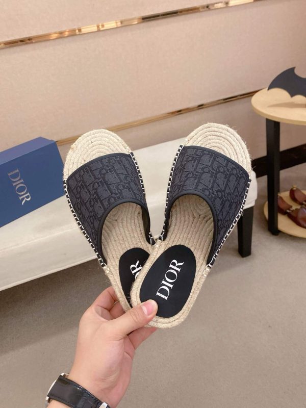 Dior Dway Slide Sandal in Black Dior Oblique Jacquard