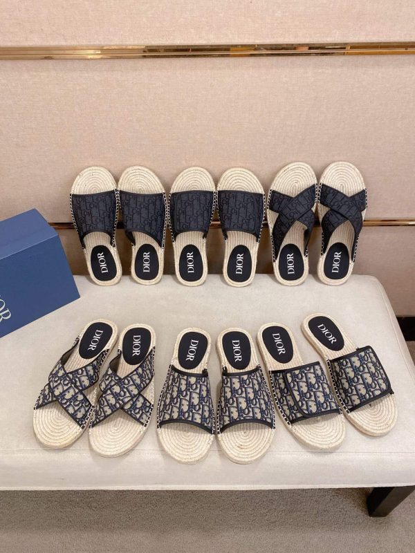 Dior Dway Slide Sandal in Black Dior Oblique Jacquard