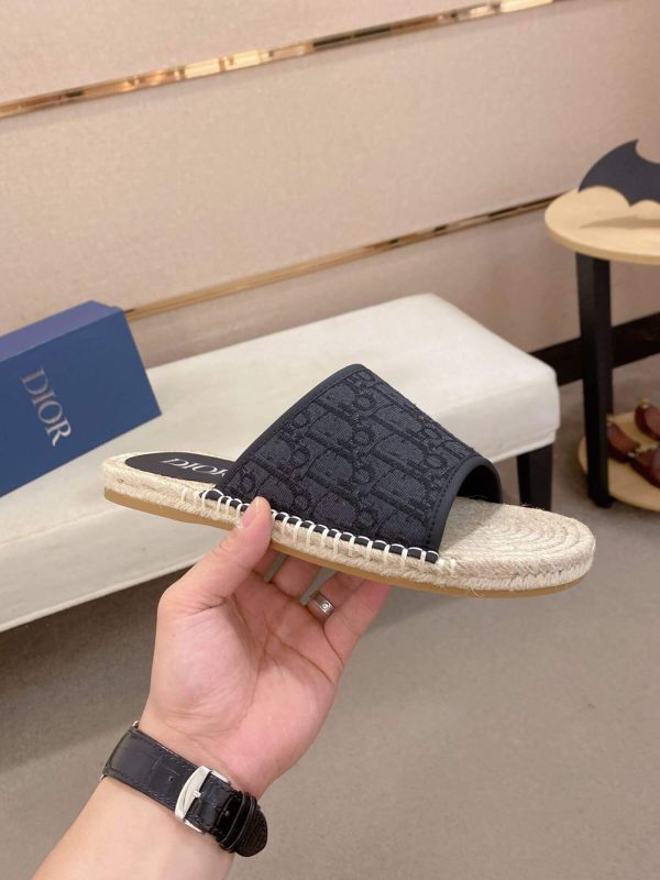 Dior Dway Slide Sandal in Black Dior Oblique Jacquard