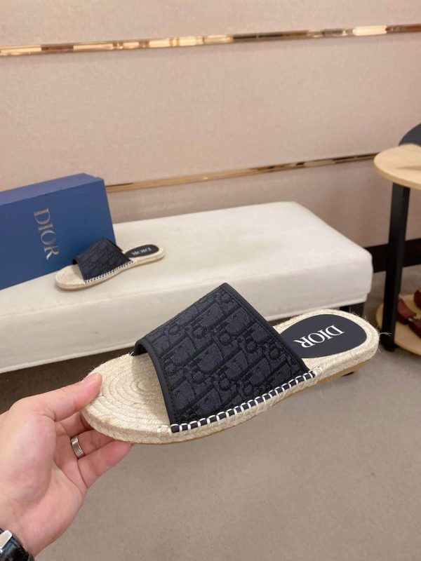 Dior Dway Slide Sandal in Black Dior Oblique Jacquard