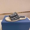 Dior Dway Slide Sandal in Beige and Black Dior Oblique Jacquard