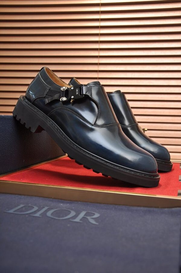 Dior Navy Blue Men's Monk Strap Shoes