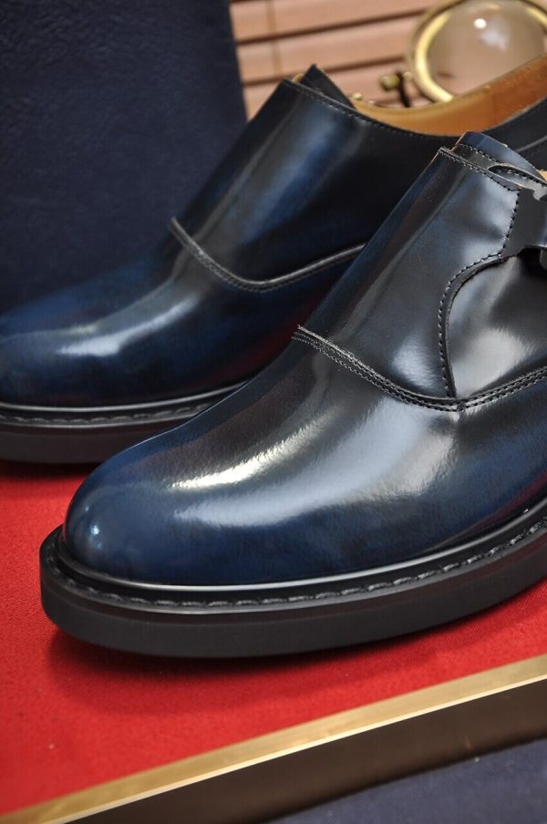 Dior Navy Blue Men's Monk Strap Shoes
