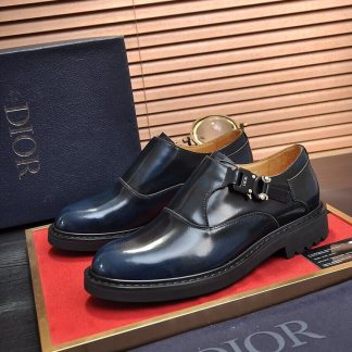 Dior Navy Blue Men's Monk Strap Shoes