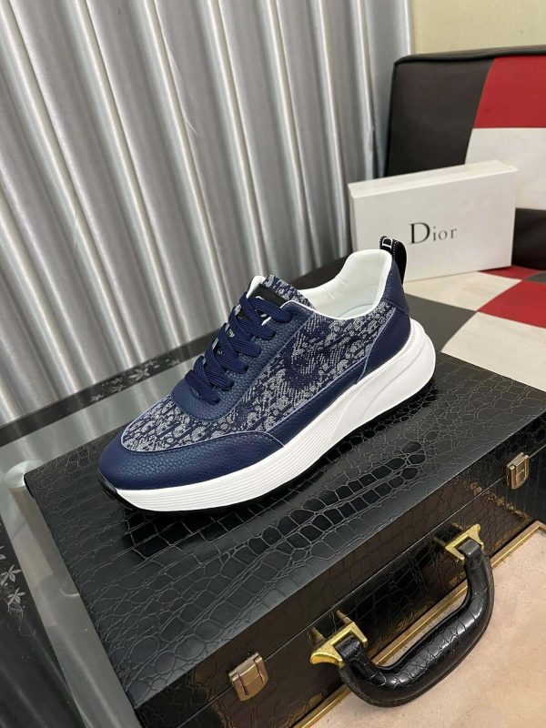 Dior Runner Sneaker in Blue Dior Oblique Jacquard and Blue Leather