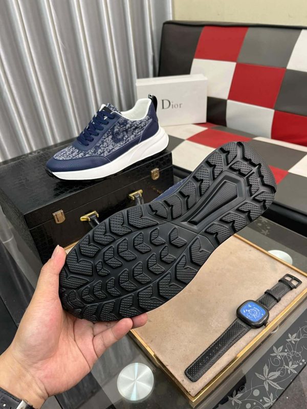 Dior Runner Sneaker in Blue Dior Oblique Jacquard and Blue Leather