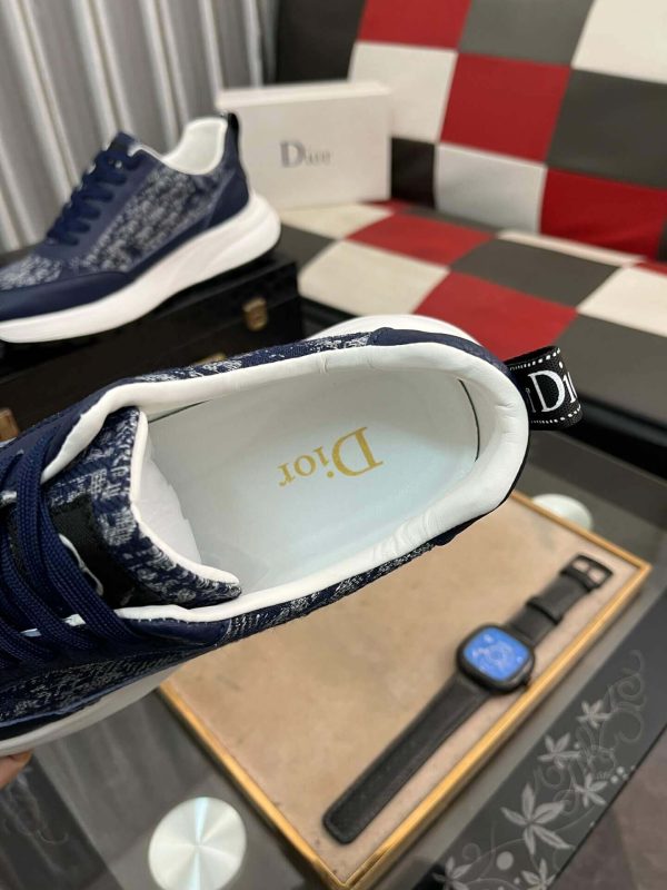 Dior Runner Sneaker in Blue Dior Oblique Jacquard and Blue Leather