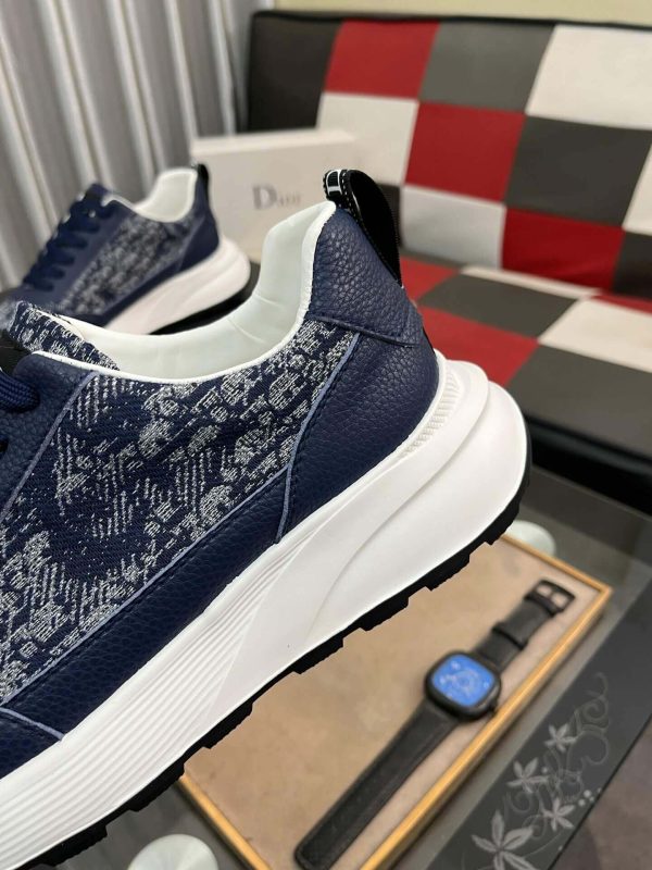 Dior Runner Sneaker in Blue Dior Oblique Jacquard and Blue Leather