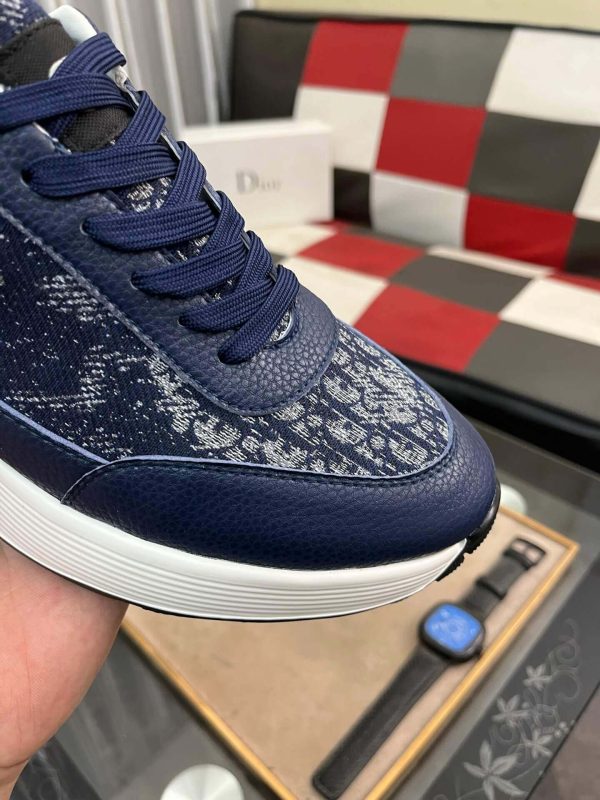 Dior Runner Sneaker in Blue Dior Oblique Jacquard and Blue Leather