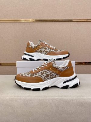 Dior Brown & White Oblique Monogram Chunky Sneakers