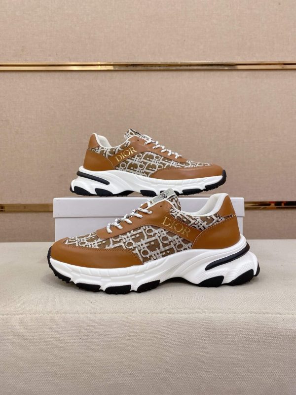 Dior Brown & White Oblique Monogram Chunky Sneakers