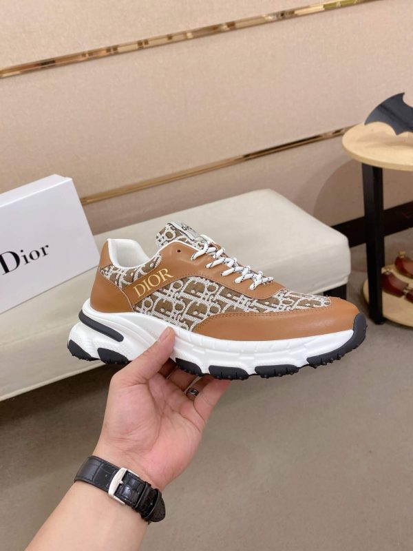 Dior Brown & White Oblique Monogram Chunky Sneakers