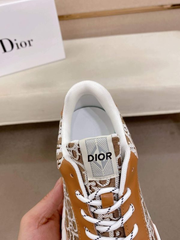 Dior Brown & White Oblique Monogram Chunky Sneakers