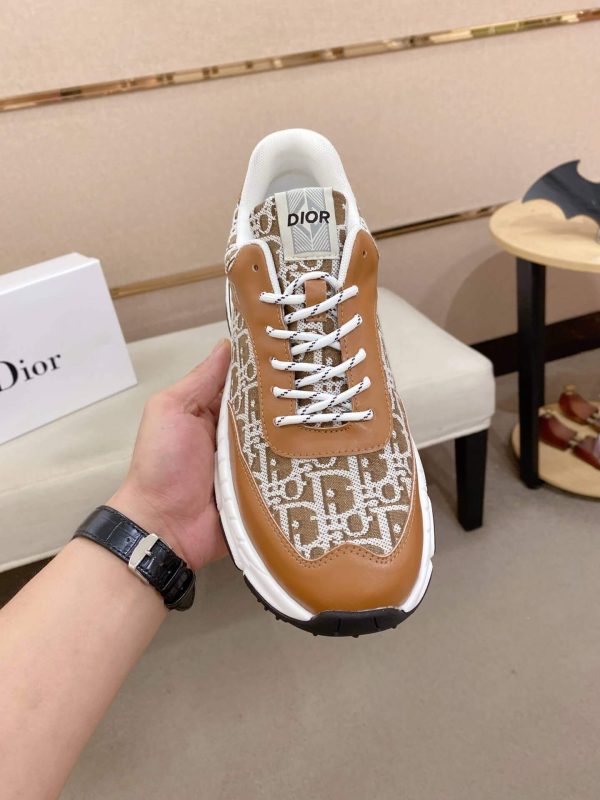 Dior Brown & White Oblique Monogram Chunky Sneakers