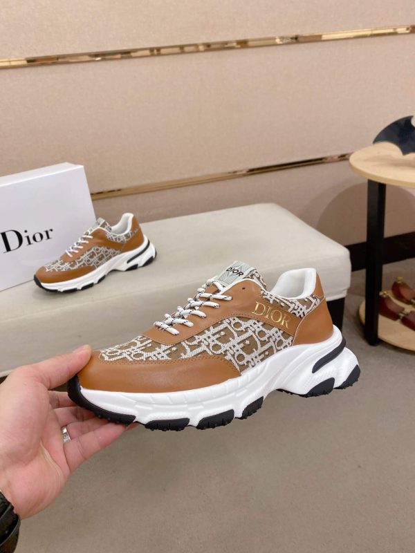 Dior Brown & White Oblique Monogram Chunky Sneakers