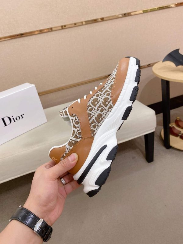 Dior Brown & White Oblique Monogram Chunky Sneakers