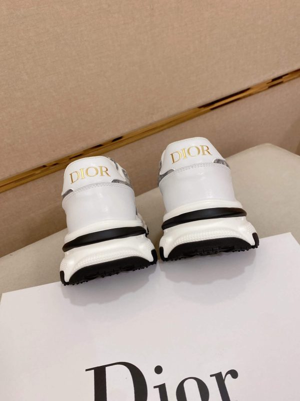 Dior White & Gray Oblique Monogram Chunky Sneakers