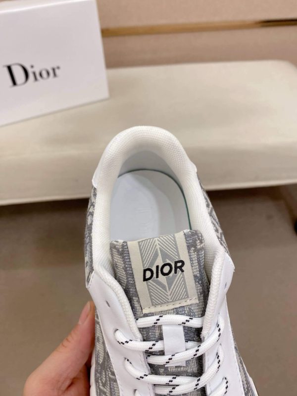 Dior White & Gray Oblique Monogram Chunky Sneakers
