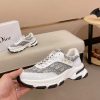 Dior White & Gray Oblique Monogram Chunky Sneakers
