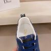 Dior Blue and Brown Dior Oblique Jacquard and Blue Grained Leather Runner Sneaker