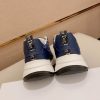 Dior Blue and Brown Dior Oblique Jacquard and Blue Grained Leather Runner Sneaker