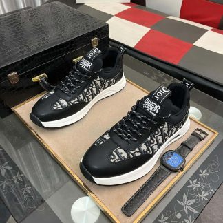 Dior Men's Sneaker in Black Dior Oblique Jacquard and Black Leather