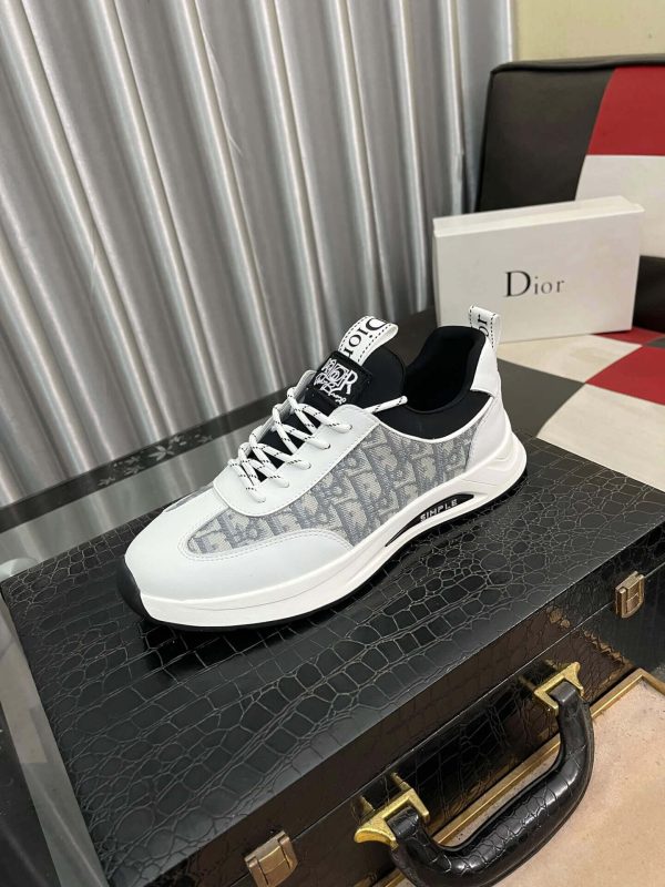 Dior Men's Sneaker in Grey Dior Oblique Jacquard and White Leather