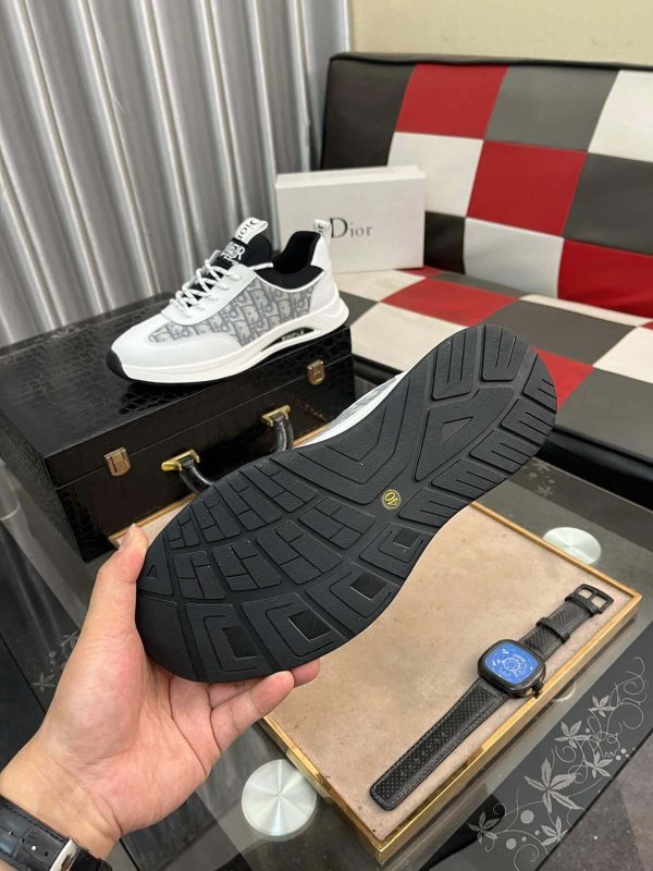 Dior Men's Sneaker in Grey Dior Oblique Jacquard and White Leather