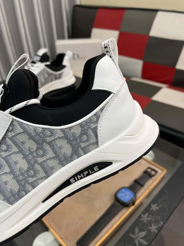 Dior Men's Sneaker in Grey Dior Oblique Jacquard and White Leather