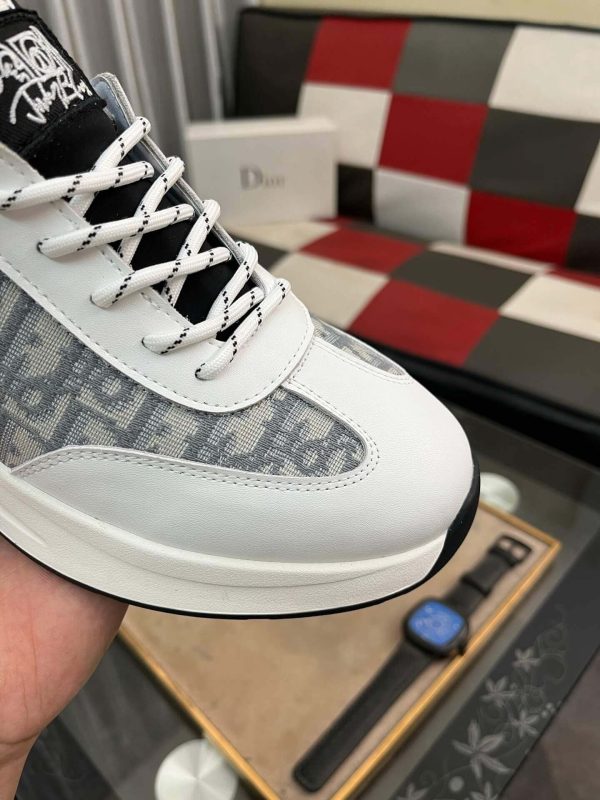 Dior Men's Sneaker in Grey Dior Oblique Jacquard and White Leather