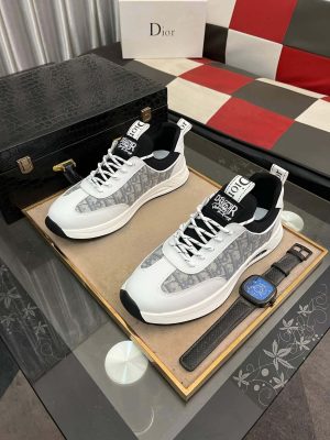 Diorsneaker_specificallyaDiorB27low-topsneaker_9 Dior Men's Sneaker in Grey Dior Oblique Jacquard and White Leather