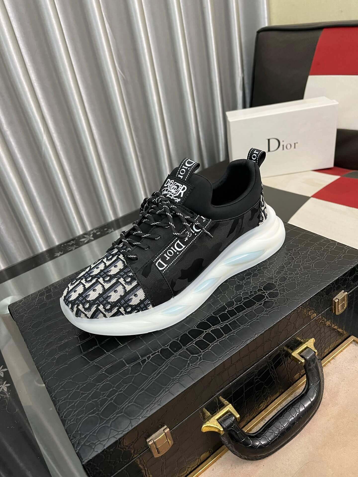 Dior Beige and Black Dior Jacquard Run Sneaker 9 Dior Beige and Black Dior Jacquard Run Sneaker - Image 9