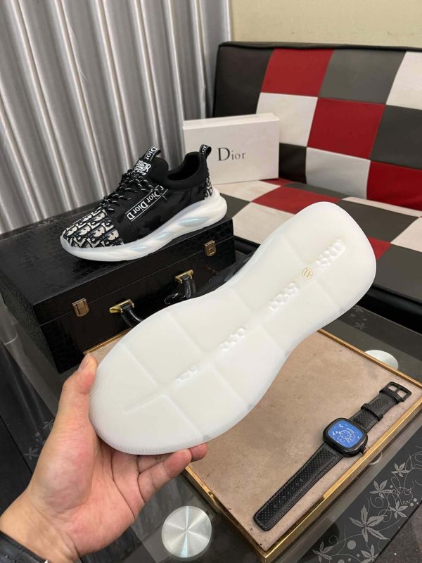 Dior Beige and Black Dior Jacquard Run Sneaker