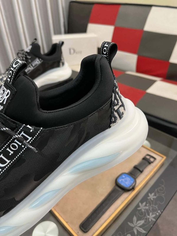 Dior Beige and Black Dior Jacquard Run Sneaker