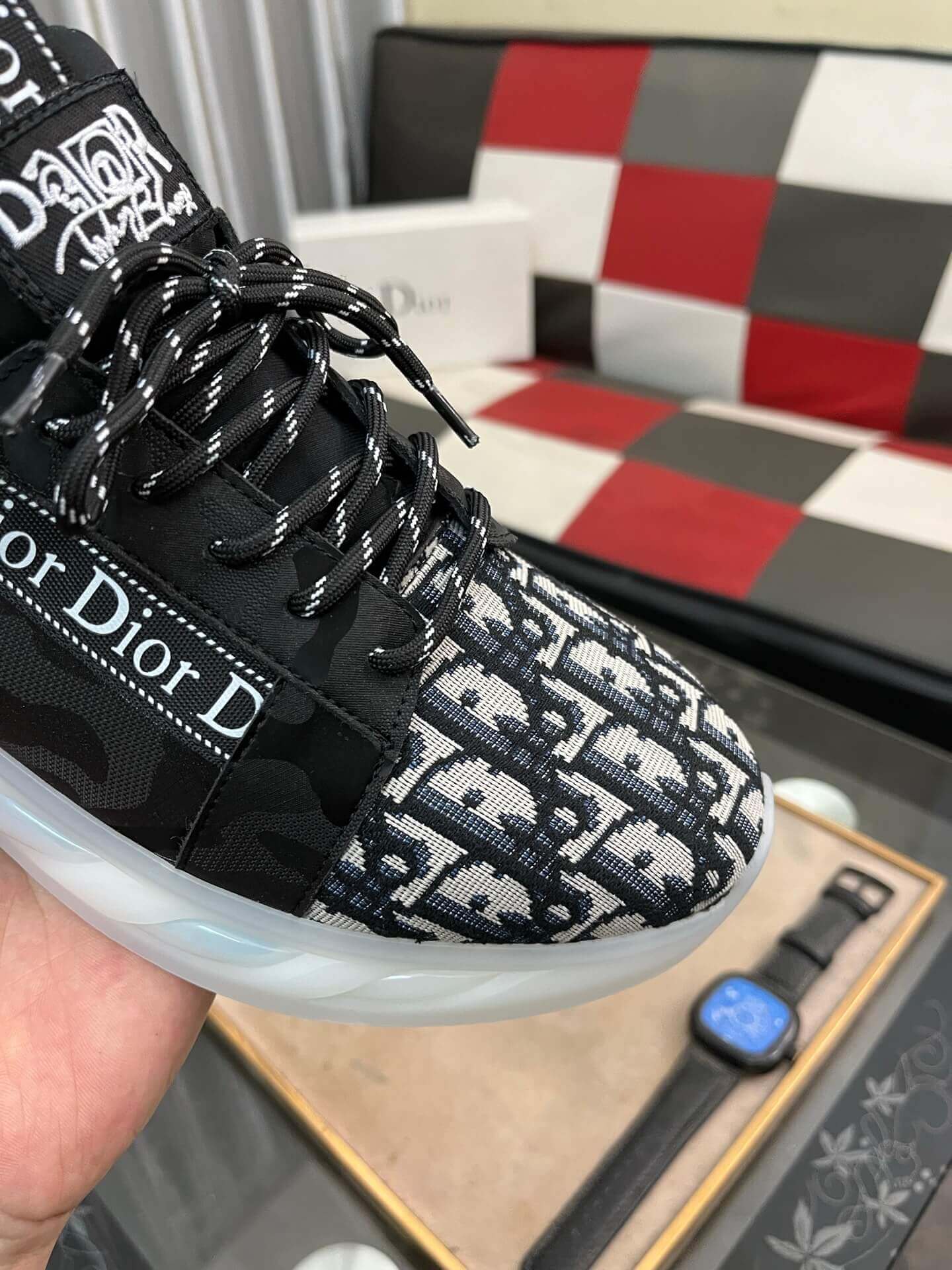 Dior Beige and Black Dior Jacquard Run Sneaker 6 Dior Beige and Black Dior Jacquard Run Sneaker - Image 6