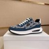 Dior Run Sneaker in Blue and Beige Dior Oblique Jacquard