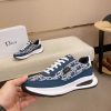 Dior Run Sneaker in Blue and Beige Dior Oblique Jacquard