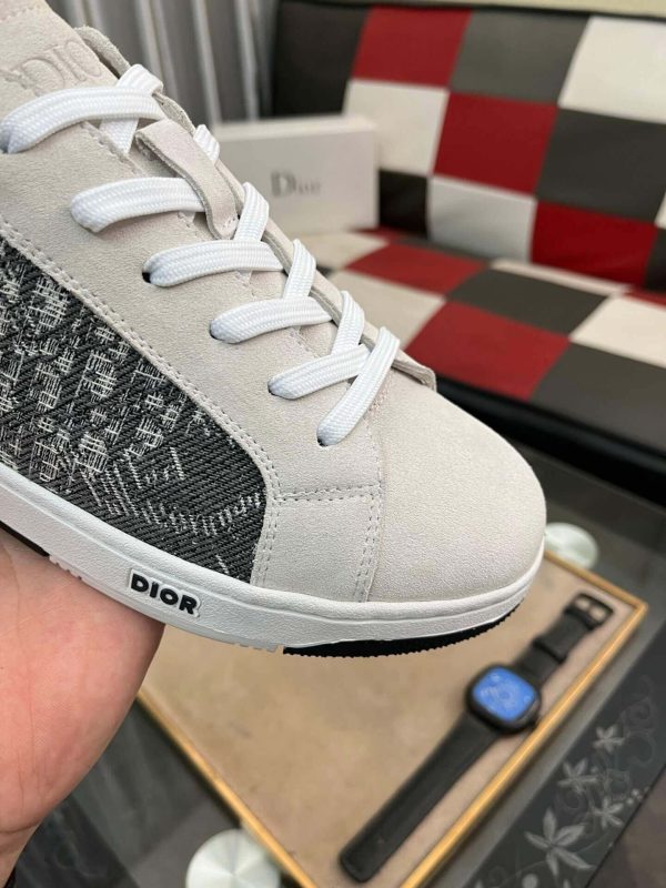 Diorsneakerwithawhiteandgraysnakeskin-likepattern_9 Dior Men's Sneaker in Grey Dior Oblique and White Leather