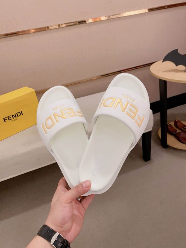 Fendi Roma Slides White