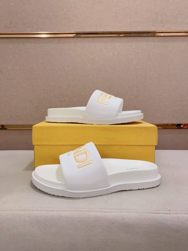 Fendi Roma Slides White